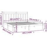  Posteljni okvir črn iz trdnega lesa 200x200 cm, (20647002) | Shoptok.si
