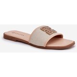 Boto Elegant Women's Slippers With Decoration On Flat Heel Beige Lovehia | ePonuda.com