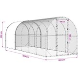  Kokošinjac Srebrna 600 x 200 x 200 cm Pocinčani čelik | shoptok.hr