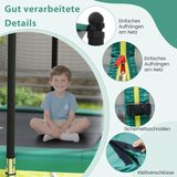  3 u 1 pravokutni trampolin s ljestvama, košarkaškim košem i nogometnim golom, dječji trampolin, zeleni | shoptok.hr