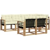  Set vanjskih sofa 7 kom. Bijela i krem Smeđa 247 x 128,5 x 73 cm | Shoptok.si