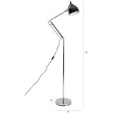 Zuiver Stoječa svetilka z upogljivo konstrukcijo v srebrni barvi s kovinskim senčilom (višina 137 cm) Reader – | Shoptok.si