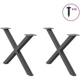  Noge za klub stolić u obliku slova X, 2 kom, antracit, 70 x (42-43) cm, čelik | shoptok.hr