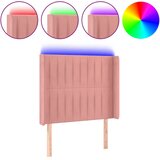 vidaXL LED posteljno vzglavje roza 93x16x118/128 cm žamet, (20794566) Cene
