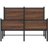 Metalni okvir kreveta bez madraca smeđi hrast 120x200 cm | shoptok.hr