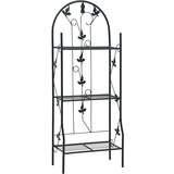 vidaXL 3-nadstropno stojalo za rastline črno 52x28x128 cm želez | Shoptok.si