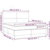  box spring s madracem LED ružičasti 180x200cm baršunasti | shoptok.hr