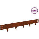  Ograda oko Travnjaka 10 pcs 100 x 15 cm Čelik Rđa | shoptok.hr