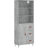 Maison Chic Visoka Komoda - Predalnik betonsko siva 69,5x34x180 cm inženirski les, (21721782) Cene