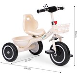 ECO TOYS Tricikl s protukliznim rukohvatima, zvono, košara, bež, | shoptok.hr