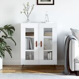 vidaXL Komoda visok sijaj bela 69,5x34x90 cm inženirski les Cene