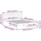  Krevetna konstrukcija Smeđa 140 x 200 cm Čvrsto borovo drvo | shoptok.hr