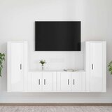  4-dijelni set TV ormarića sjajni bijeli drveni | shoptok.hr