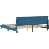  Posteljni okvir z vzglavjem moder 200x200 cm žamet, (21086486) | Shoptok.si