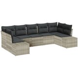 vidaXL 7-delna vrtna sofa s blazinami svetlo siva poli ratan Cene
