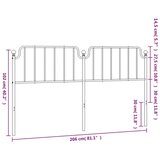  Metalno uzglavlje bijelo 200 cm | shoptok.hr