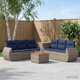  Set sofe 8 kom. Siva i tamnoplava Poli Rattan i čelik | shoptok.hr