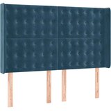  box spring s madracem LED tamnoplavi 140x200 cm baršun | shoptok.hr