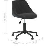  Okretna blagovaonska stolica crna baršunasta | shoptok.hr