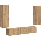  Set TV komoda Zidne 4 pcs Umjetnički hrast Konstruirano drvo | shoptok.hr