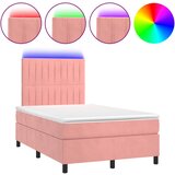 The Living Store Box spring postelja z vzmetnico LED roza 120x200 cm žamet - Box Spring Postelja, (21491646) | Shoptok.si
