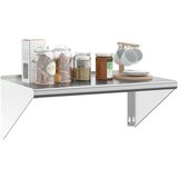 vidaXL Zidna polica 75 x 45 x 31 cm srebrna od nehrđajućeg čelika | shoptok.hr