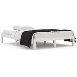  Posteljni okvir bel iz trdnega lesa 135x190 cm 4FT6, (20903065) | Shoptok.si