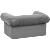 SOFA za pse s ladicom siva 75 x 50 x 38 cm plišana | Eponuda.com