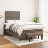  Box spring postelja z vzmetnico taupe 120x200 cm blago, (20893229) Cene