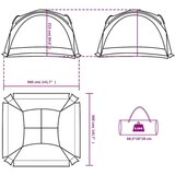 Šator za zabave bijeli 360 x 360 x 215 cm od tafta 185T | shoptok.hr
