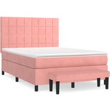 Maison Chic Box spring postelja - Vzmetna postelja z vzmetnico roza 140x190 cm žamet SL8004, (21886145) | Shoptok.si