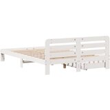 vidaXL Posteljni okvir brez vzmetnice bel 160x200 cm trdna borovina | Shoptok.si