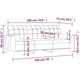  Trosjed s ukrasnim jastucima crni 180 cm od tkanine | shoptok.hr