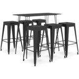 vidaXL barska garnitura 7-delna črna | Shoptok.si