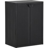  Vrtna omara črna 65x45x88 cm PP ratan | Shoptok.si