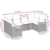  6-dijelni set vrtnih sofa od poliratana s jastucima sivi | shoptok.hr