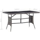  Vrtni stol sivi 140 x 80 x 74 cm od poliratana | shoptok.hr