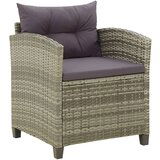 Maison Chic Vrtni Stoli - Stol za vrt z blazinami poli ratan sive barve JS761, (21878151) | Shoptok.si