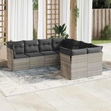  8-dijelni set vrtnih sofa od poliratana s jastucima svjetlosivi | shoptok.hr