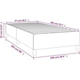 vidaXL Okvir za krevet s oprugama tamnosivi 100 x 200 cm od tkanine | shoptok.hr