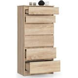 AKORD Komoda, 6 Predalov, Hrast Sonoma, (5000332230) | Shoptok.si