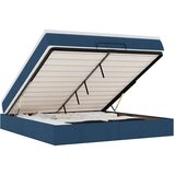 vidaXL Otomanski posteljni okvir z vzmetnico moder 160x200 cm blago | Shoptok.si