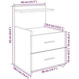 vidaXL Noćni ormarići 2 kom s 2 ladice bijeli 40x36,5x62 cm | shoptok.hr