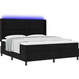  Box Spring postelja z vzmetnico in LED svetlobo črna 180x200 cm tkanina, (22084014) | Shoptok.si