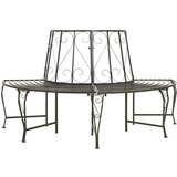 vidaXL Vrtna zaobljena drevesna klop 160 cm jeklo Cene