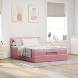  Otomanski krevet s madracem ružičasti 140x190 cm baršunasti | shoptok.hr
