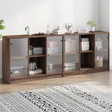 vidaXL Regal za knjige s vratima smeđa boja hrasta 204x37x75 cm drveni | shoptok.hr