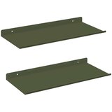  Lebdeća polica 2 pcs Maslinasto zelena 40 x 18 x 2,5 cm Čelik | shoptok.hr