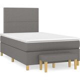  Box spring postelja z vzmetnico temno siva 120x200 cm blago, (20726333) | Shoptok.si