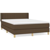 Maison Chic Box spring postelja - Vzmetna postelja z vzmetnico temno rjav 140x190 cm blago SL7672, (21907376) | Shoptok.si